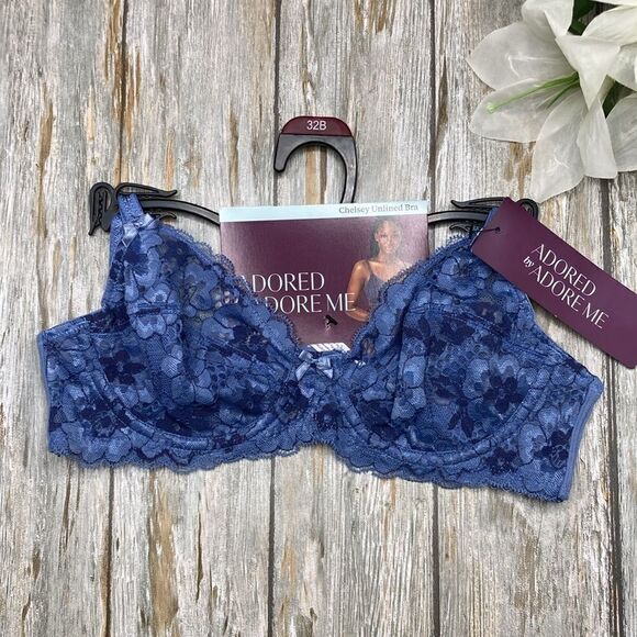 Women’s Chelsey Floral Lace Unlined Underwire Bra Size 32B - Picture 1 of 5